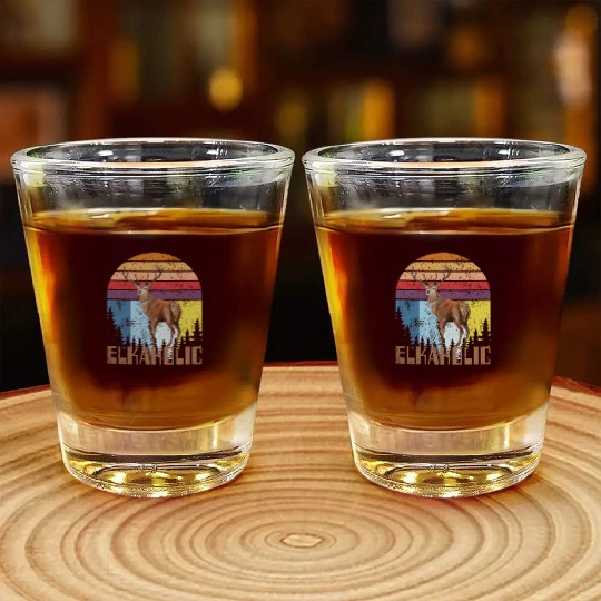 Elk Hunting Elkaholic Hunters Shot Glasses