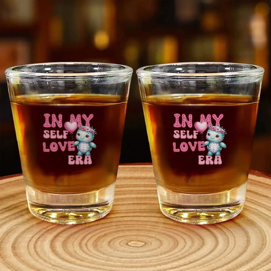 Cute Valentine's day Turtle - In my self love Shot Glasses