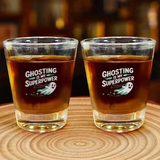 Paranormal Comedy Funny Ghost Humor Lighthearted Shot Glasses
