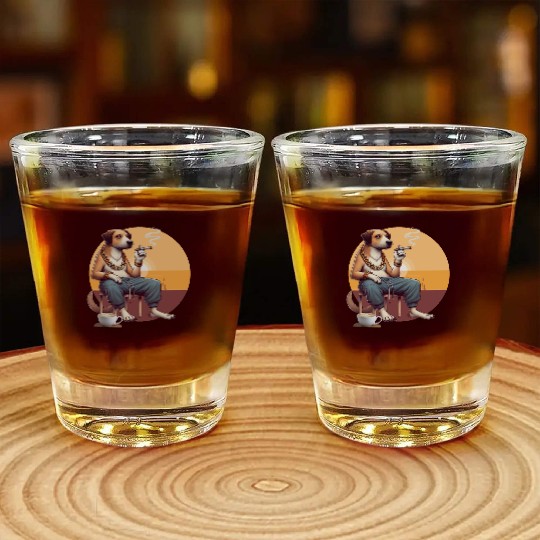 The Gangster Dog Shot Glasses