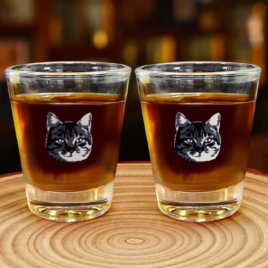 Cat Lover Realistic Pet Face Cute Cool Kitten Head Shot Glasses