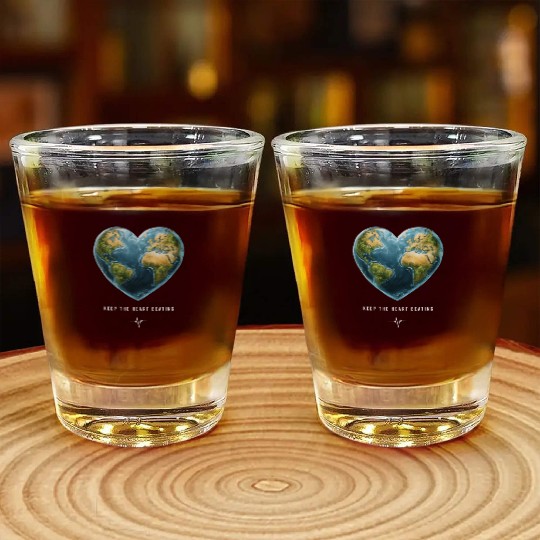 Keep the Heart Beating Environment Earth Day Heart Shot Glasses