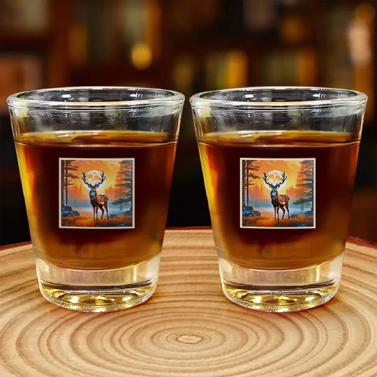 Golden Deer Twilight Peak Shot Glasses