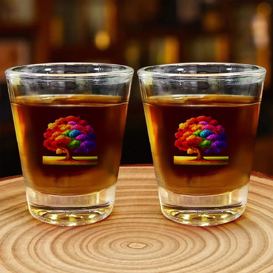 Rainbow colours Spectrum Tree Shot Glasses