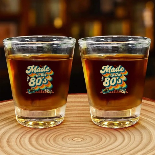 made in the 80s retro groovy Shot Glasses