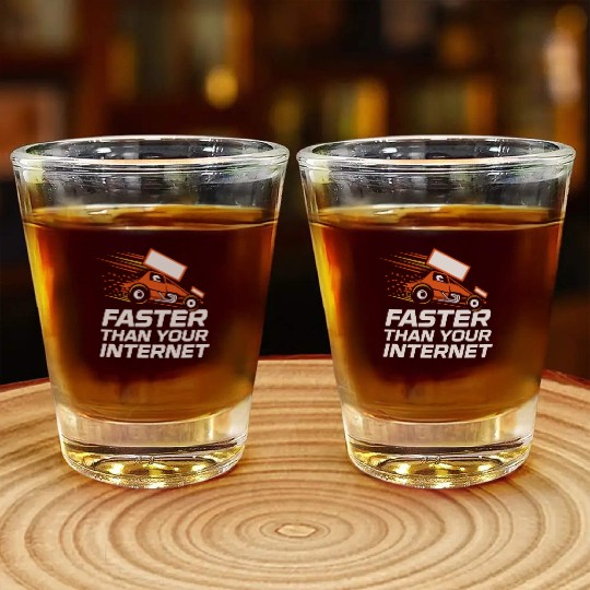 Sprint Car Racing Dirt Track Speed Oval Race Shot Glasses