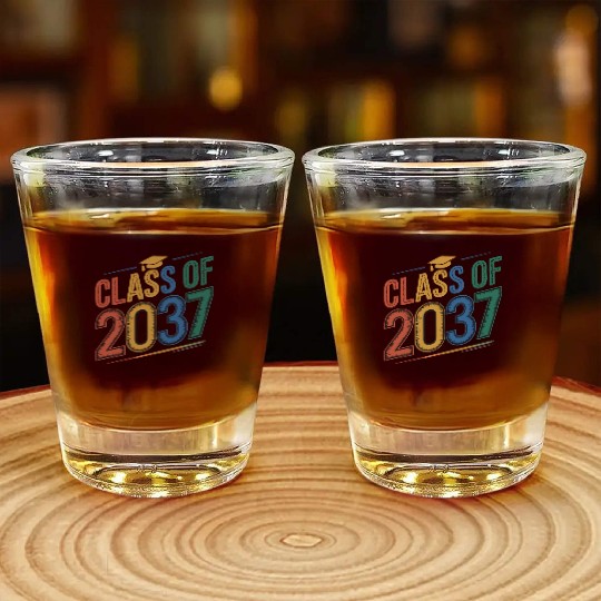 Class of 2037 Grow With Me, Funny back to school Shot Glasses