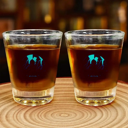 Royal Blue Lightning shadow Shot Glasses
