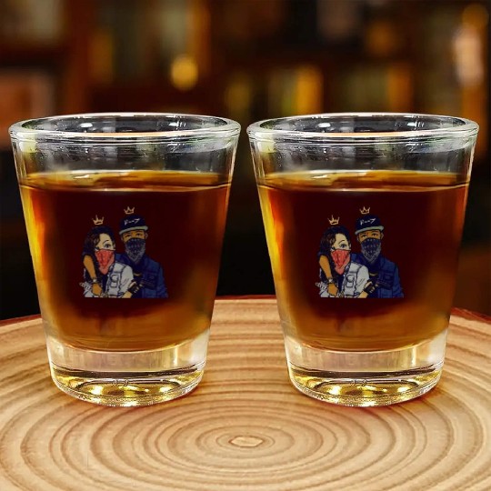 Urban Rebels Masked Duo Shot Glasses Design