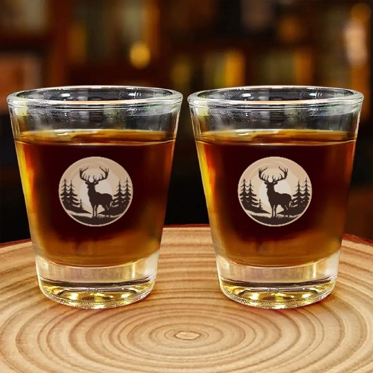 Majestic Deer in the Wilderness Shot Glasses