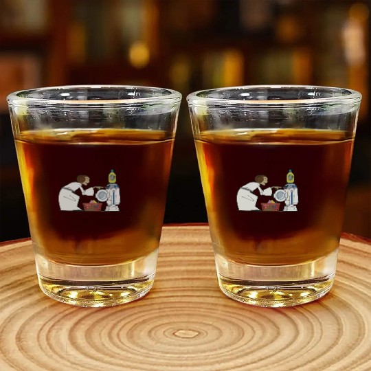Funny Star Wars r2d2 and Leia comic Shot Glasses