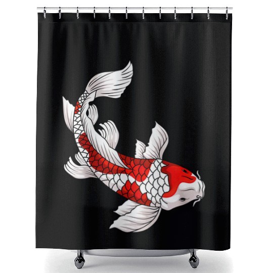Japanese Koi Fish Carp Nishikigoi Taisho Sanke Shower Curtains