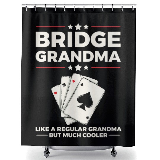 Card Game Bridge Design for a Bridge Grandma Shower Curtains