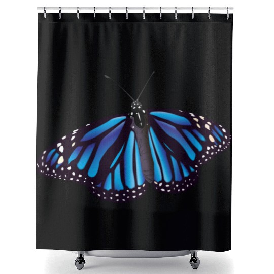 Blue Butterfly Shower Curtains