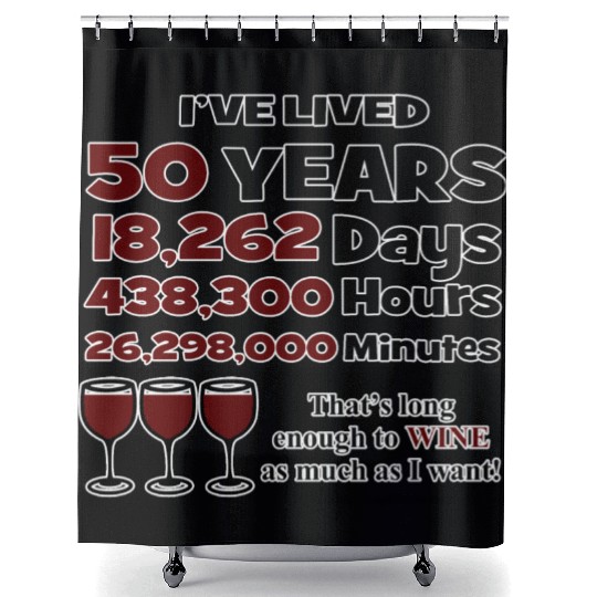 50th Birthday Long Enough Shower Curtains