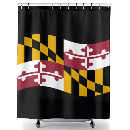 Waving Maryland Flag Shower Curtains