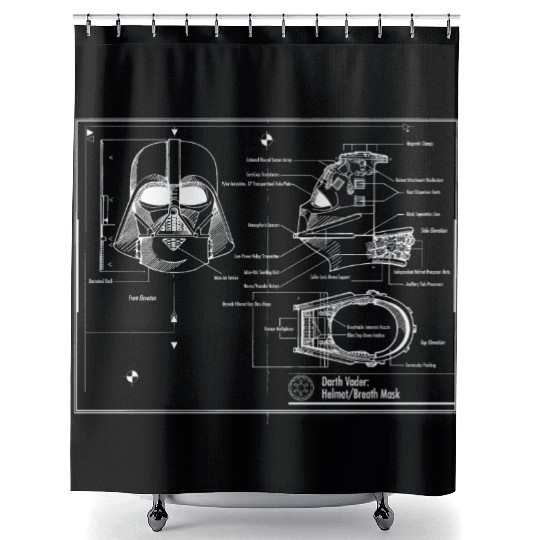 darth vader star wars blueprint Shower Curtains