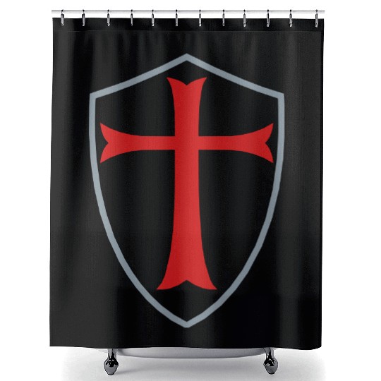 knights templar shield Shower Curtains