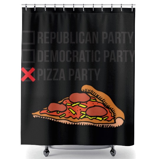 Republican Party vs Democratic Party vs Pizza Part Shower Curtains