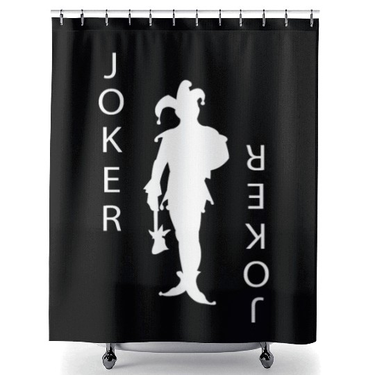 Joker Playing Card Gambling Shower Curtains