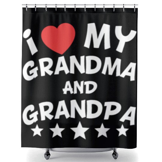 I Heart My Grandma And Grandpa Shower Curtains