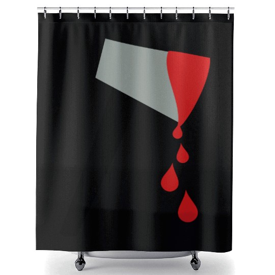 axe hatched tree felling halloween Shower Curtains