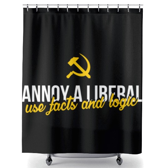 Anti Liberals - Annoy a liberal - use facts and lo Shower Curtains