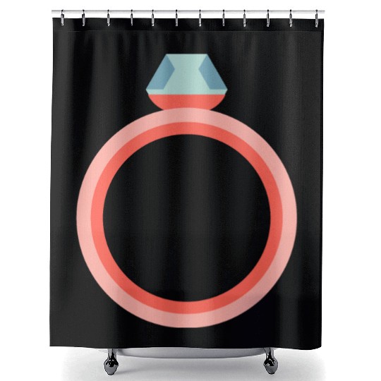 Engagement Ring Shower Curtains