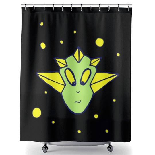 Alien Head Shower Curtains