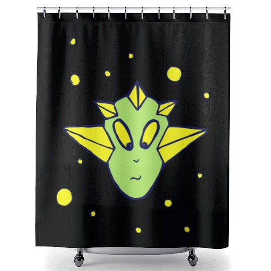Alien Head Shower Curtains