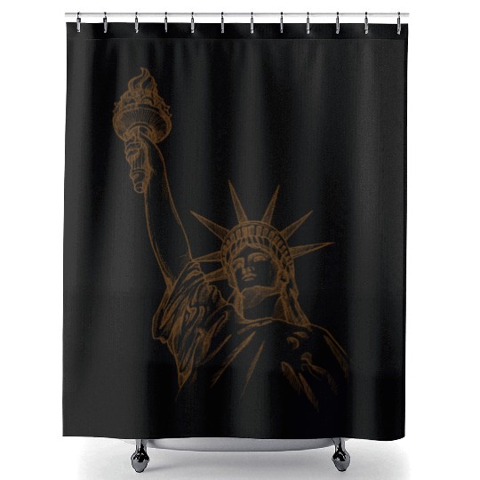 statue of liberty Shower Curtains