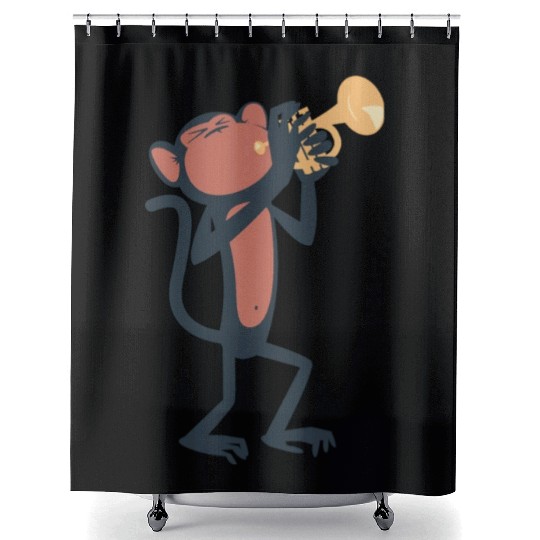 Trumpet Monkey Shower Curtains