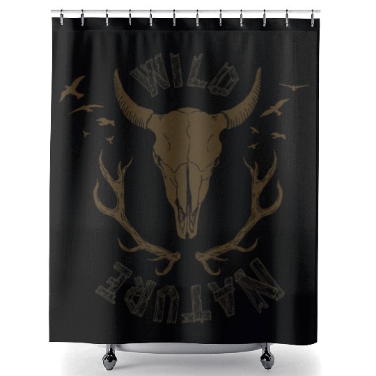 buffalo skull Shower Curtains