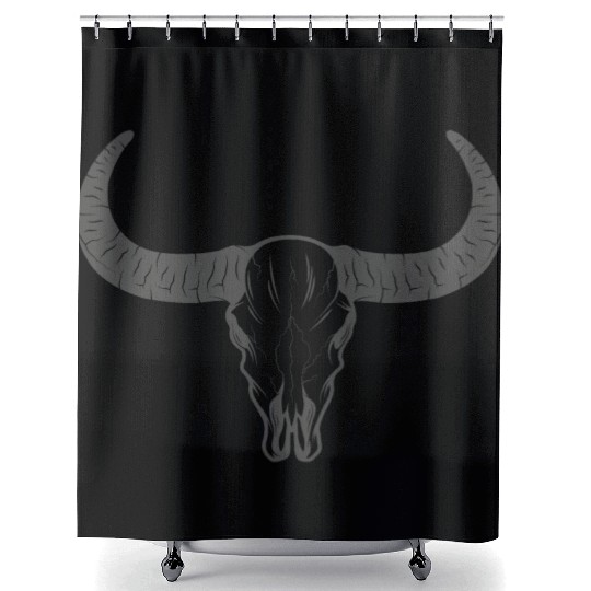 buffalo skull Shower Curtains