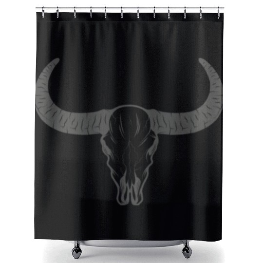 buffalo skull Shower Curtains