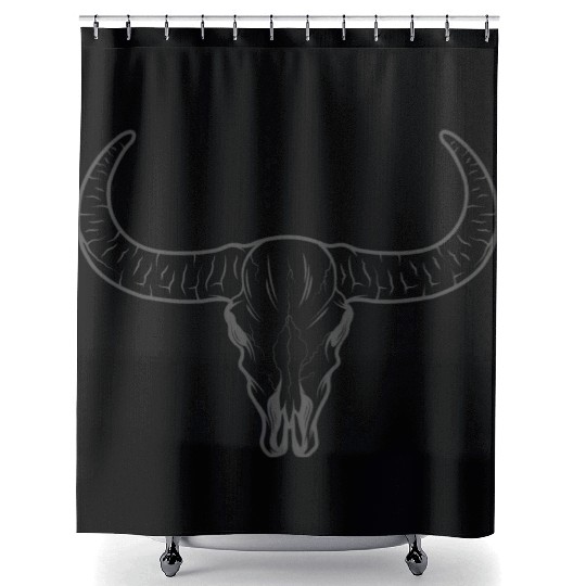 buffalo skull Shower Curtains