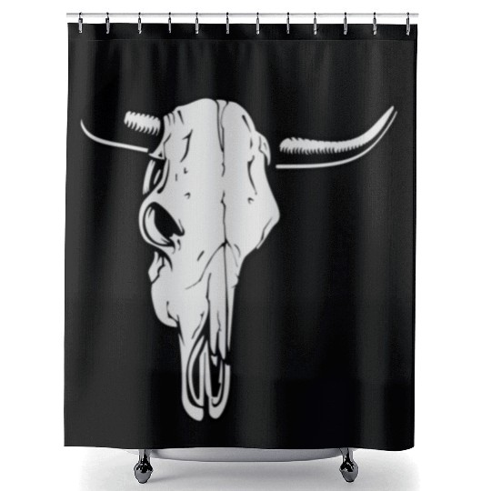 buffalo skull Shower Curtains
