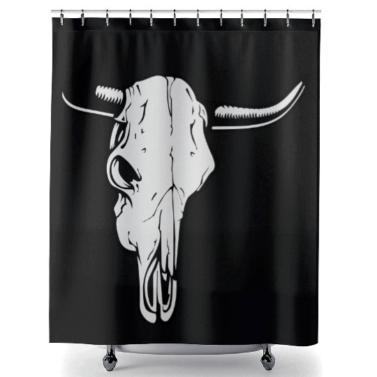 buffalo skull Shower Curtains