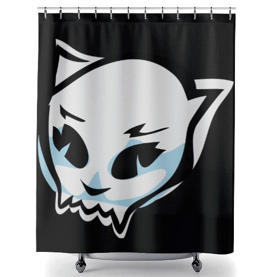 cat skull Shower Curtains