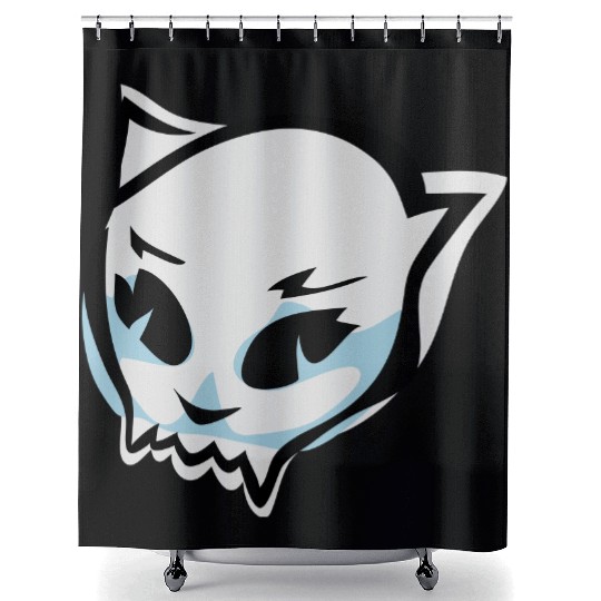 cat skull Shower Curtains