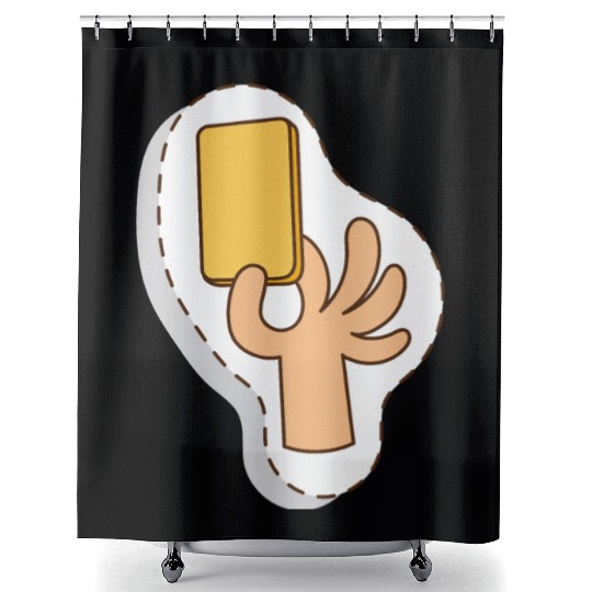 Football referee yellow card Shower Curtains
