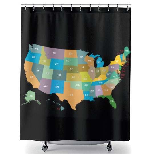 US States Shower Curtains