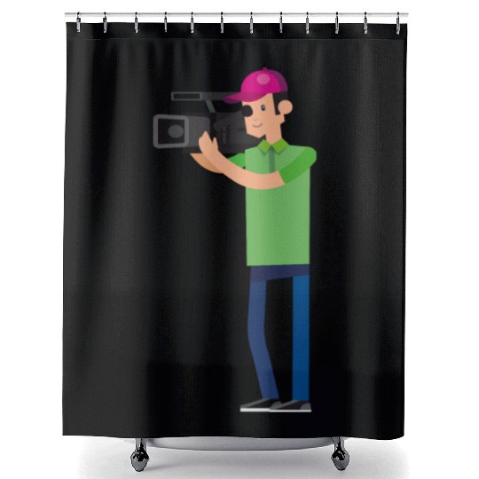 Movie camera Shower Curtains