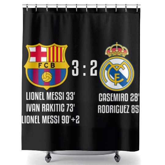 FC Barcelona 3 - 2 Real Madrid Shower Curtains