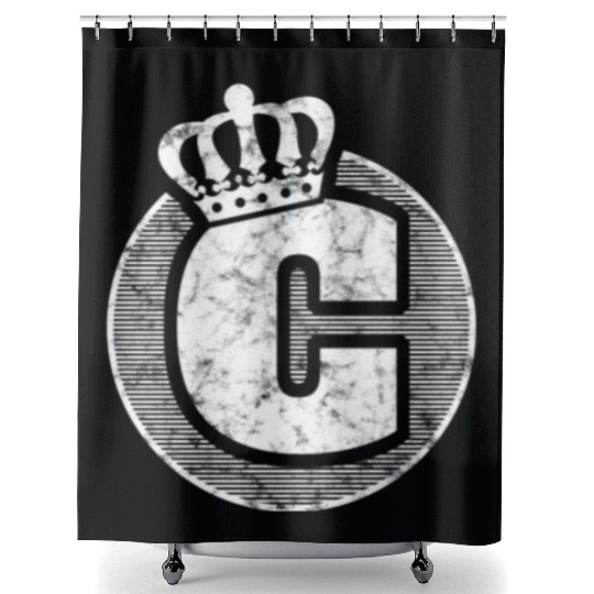 Name Letter C Character Case Alphabetical Crown Shower Curtains