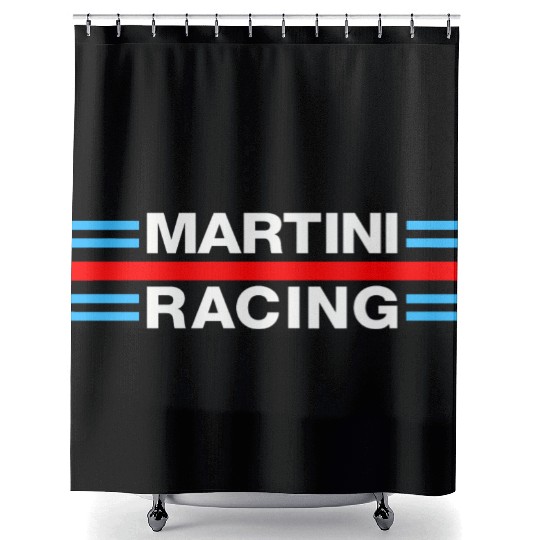 Martini Racing White Shower Curtains