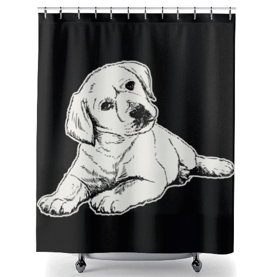A Puppy Labrador Retriever Design For Dog Lovers Shower Curtains