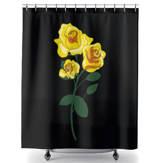 yellow rose Shower Curtains