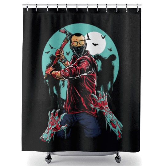 zombie killer Shower Curtains