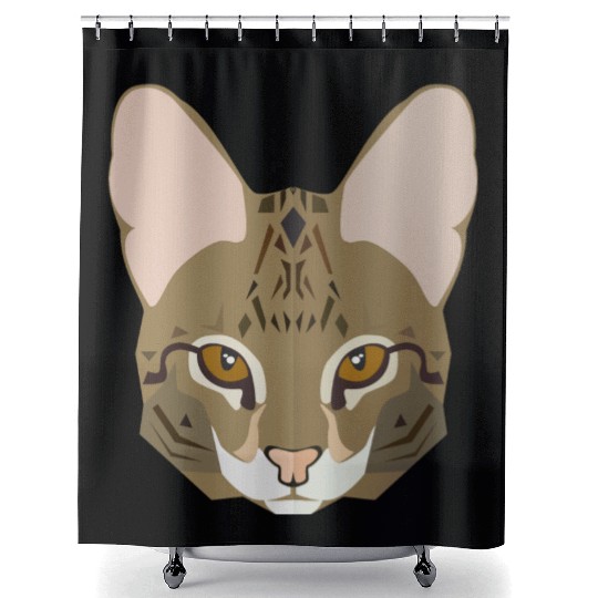 Cat face Shower Curtains